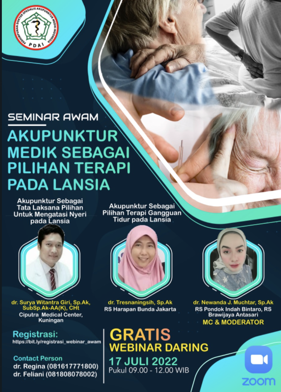 Akupunktur Medik Sebagai Pilihan Terapi pada Lansia - Akupunktur Medik Sebagai Pilihan Terapi pada Lansia -